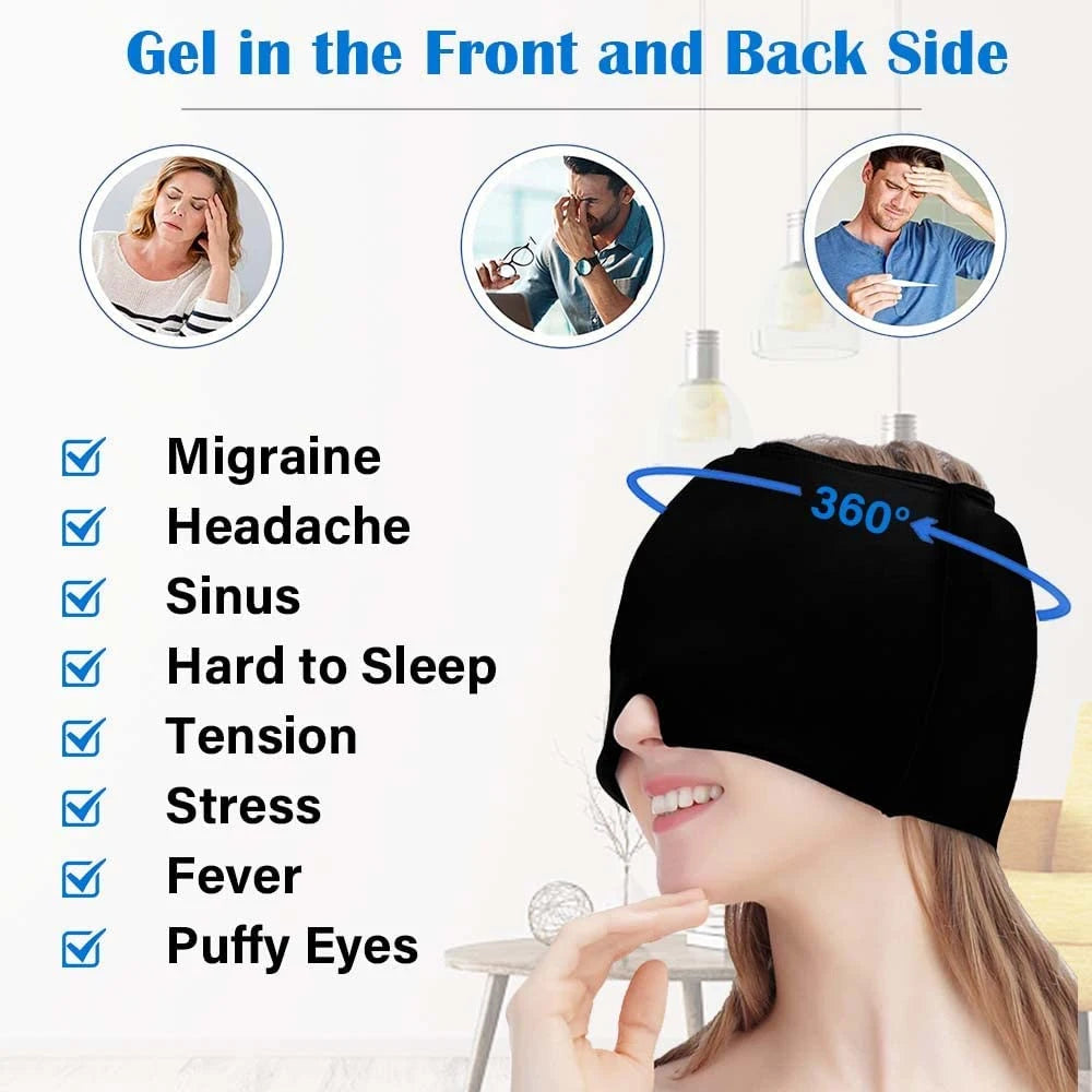 Migraine Relief Cap Reusable Hot & Cold Therapy Headache Relief Cap